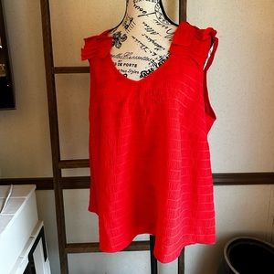 Adorable Ladies Red Summer Top, Size 1X, Great Condition!!!